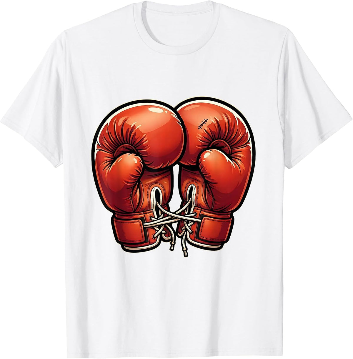 Boxing Gloves Hug Funny Attitude Graphic T-Shirt - White