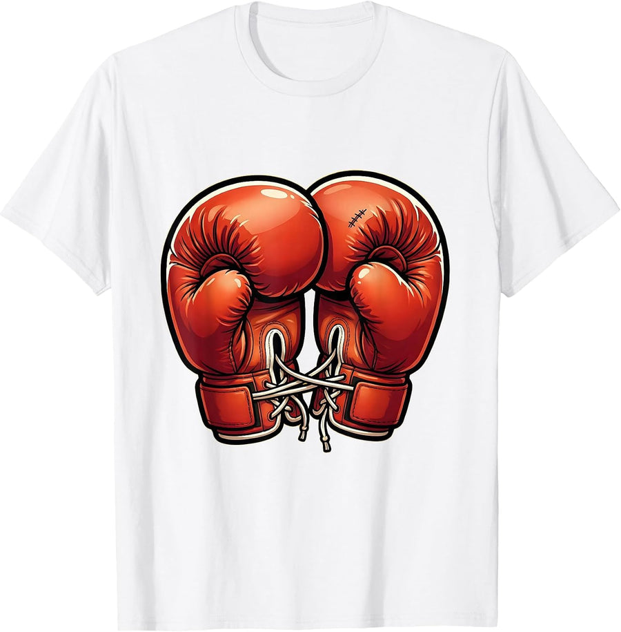 Boxing Gloves Hug Funny Attitude Graphic T-Shirt - White