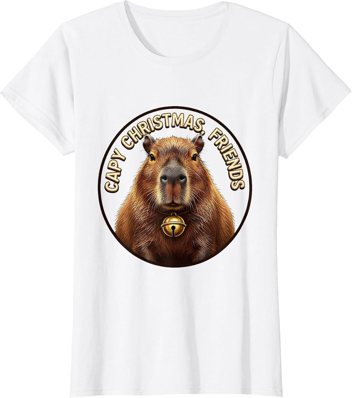 Capy Christmas Friends Funny Capybara Animal Lover Holiday T-Shirt - White