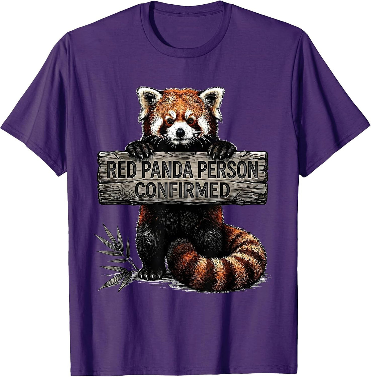 Men's Red Panda Person Confirmed Cute Humor Panda Lover Gift T-Shirt - Purple