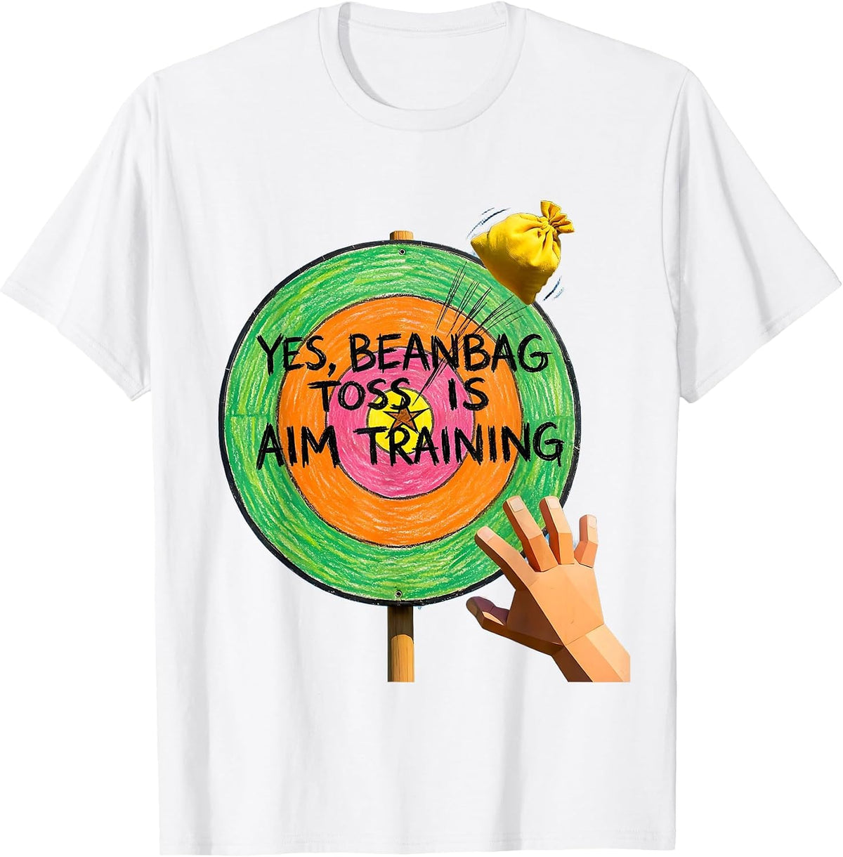 Men's Yes, Beanbag Toss Is Aim Training Funny Occupational Therapy T-Shirt - White