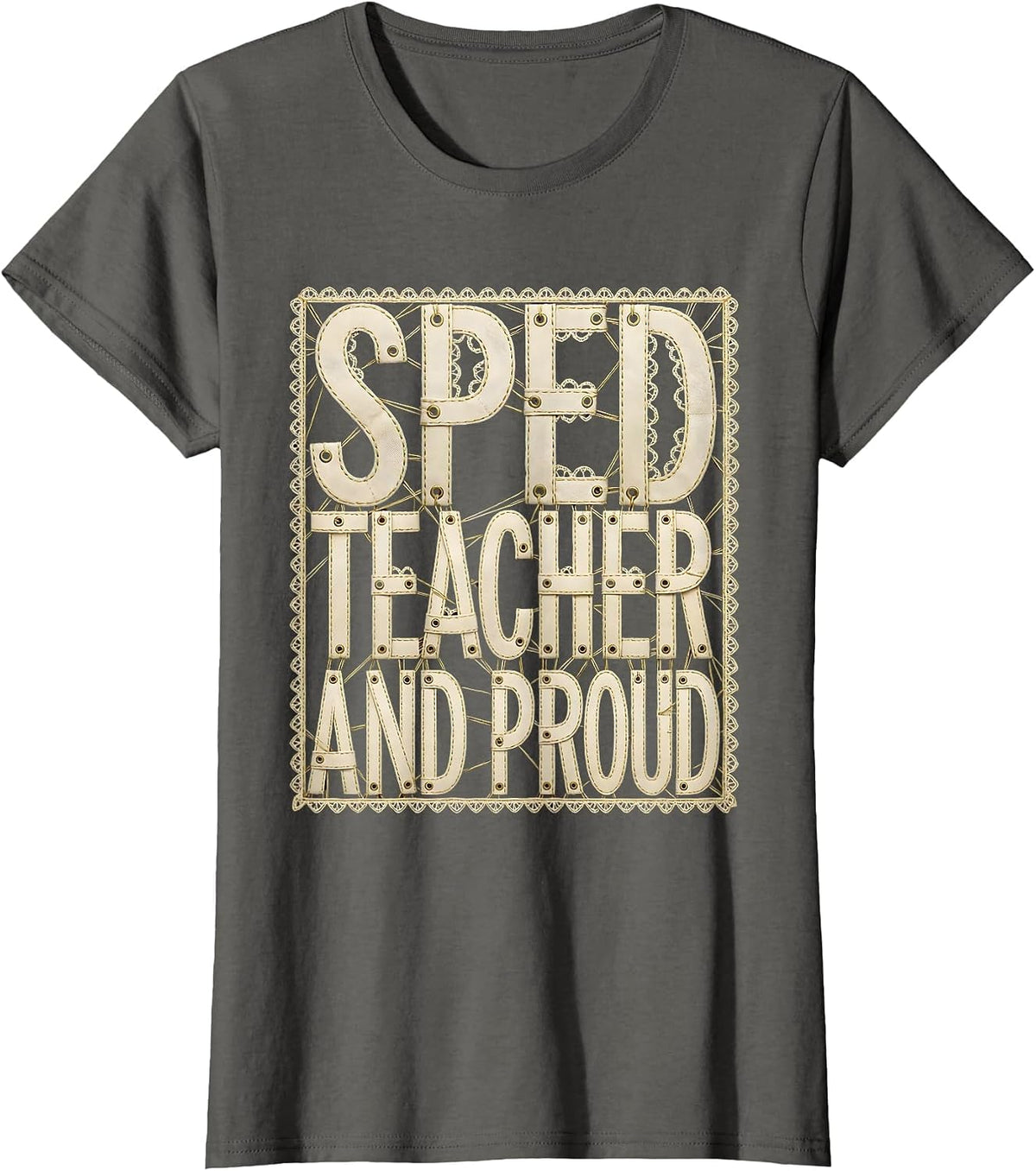 Women's Sped Teacher and Proud Special Education Design T-Shirt - Asphalt Grey