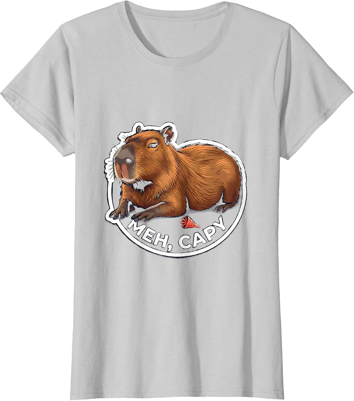 Meh Capy Funny Capybara Animal Meme Gamer T-Shirt - Silver Grey