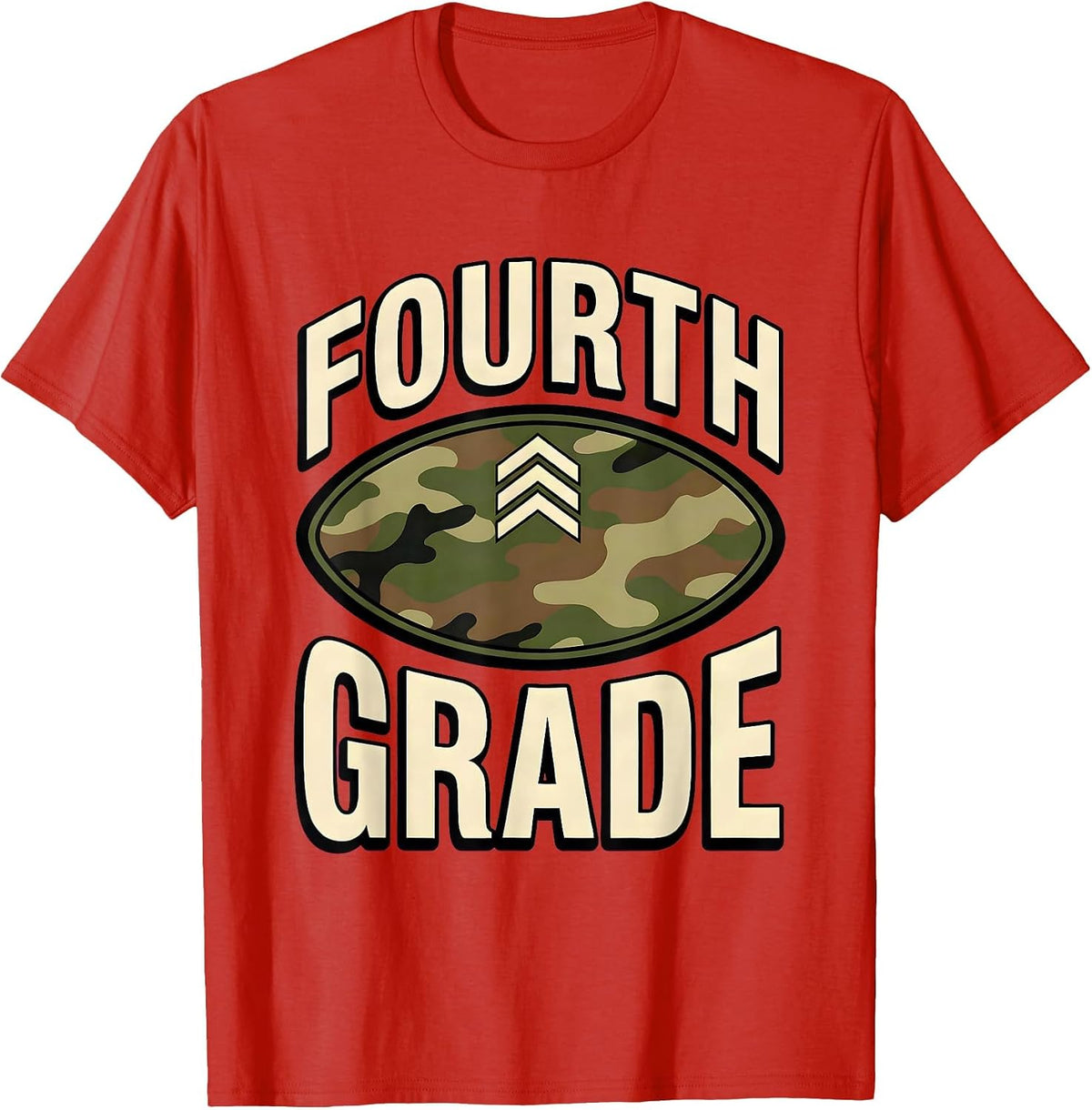 Men's Fourth Grade Camo Back To School Boy Teacher Back To School T-Shirt - Red