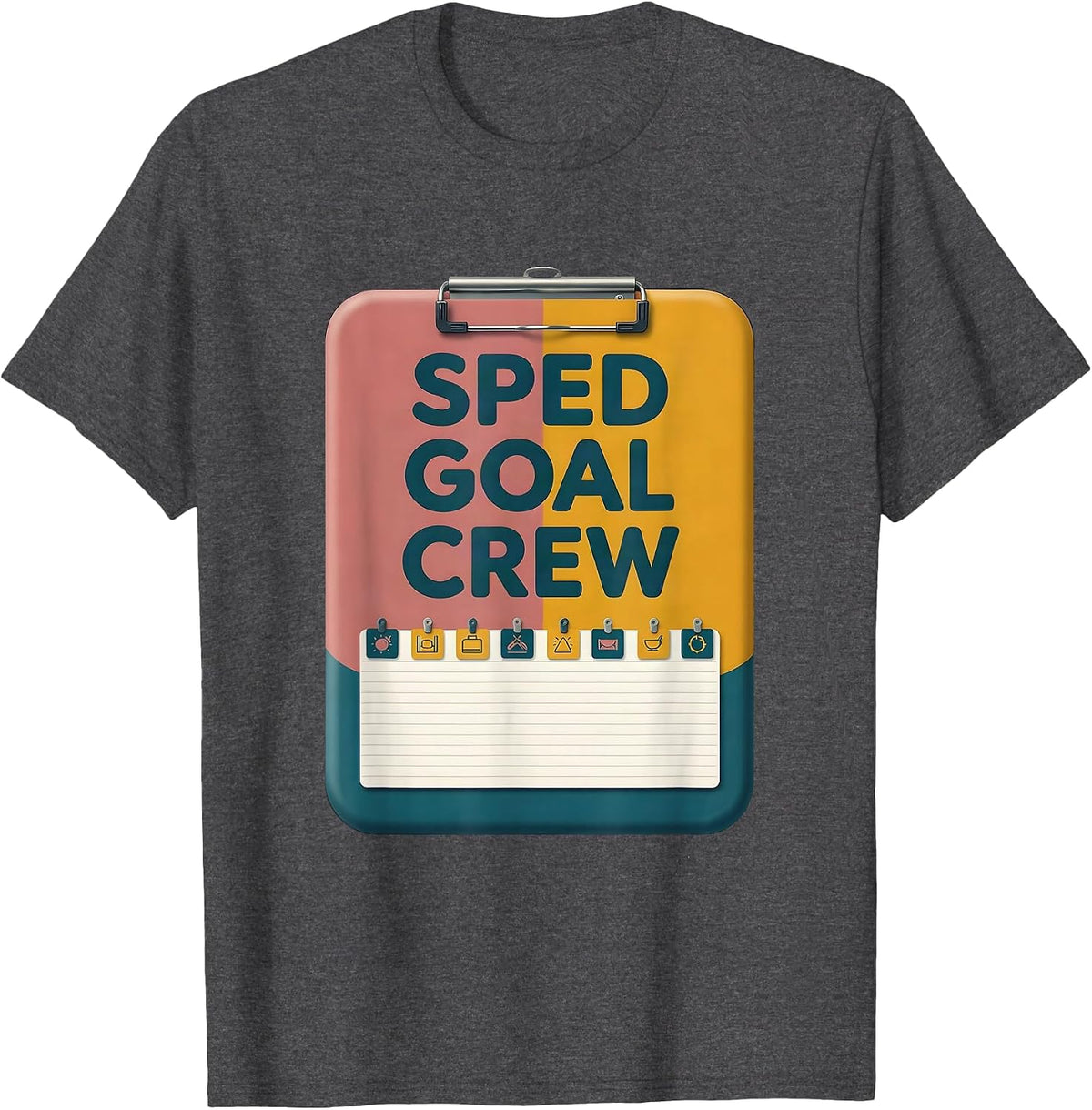 Men's SPED Goal Crew Special Education Teacher Aide Squad Pride T-Shirt - Dark Heather Grey