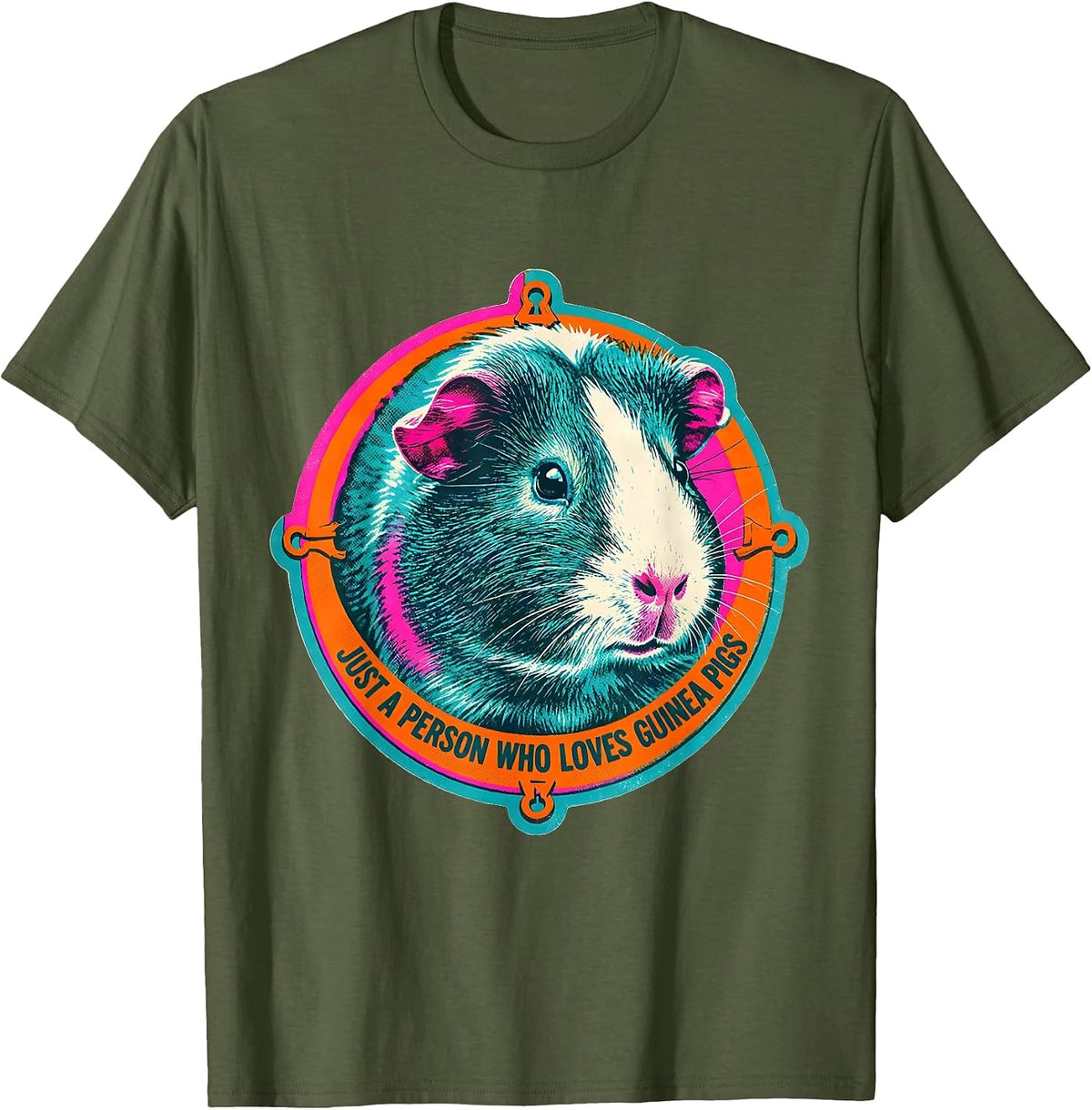 Just A Person Who Loves Guinea Pigs Funny Guinea Pig Lover T-Shirt - Olive Green