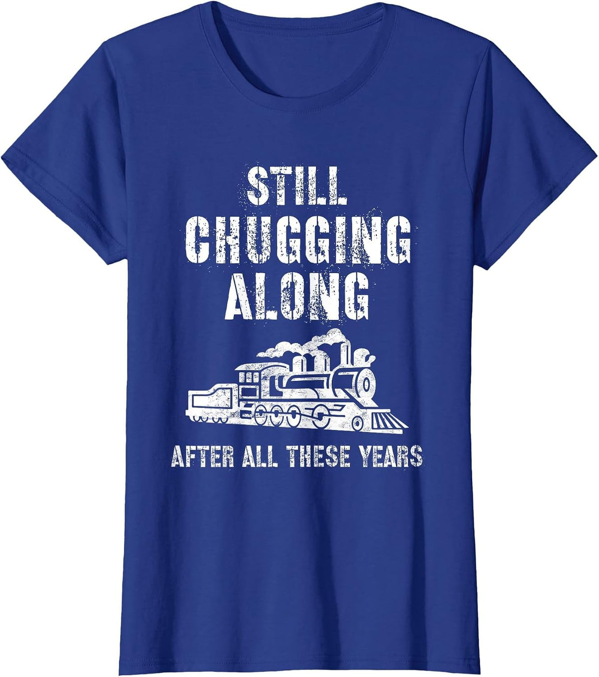 Train Grandpa Retirement Model Train Show Chugging Along T-Shirt - Royal Blue
