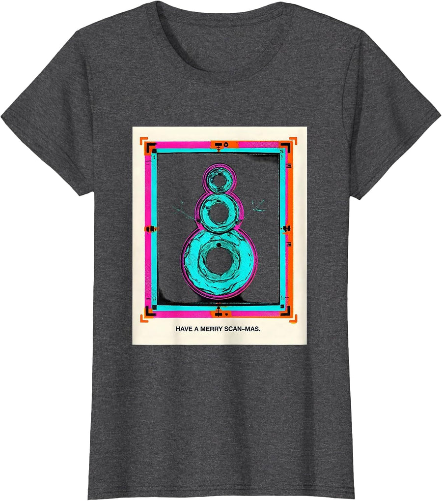 Women's Have A Merry Scan-mas Radiology Tech Christmas Humor T-Shirt - Dark Heather Grey
