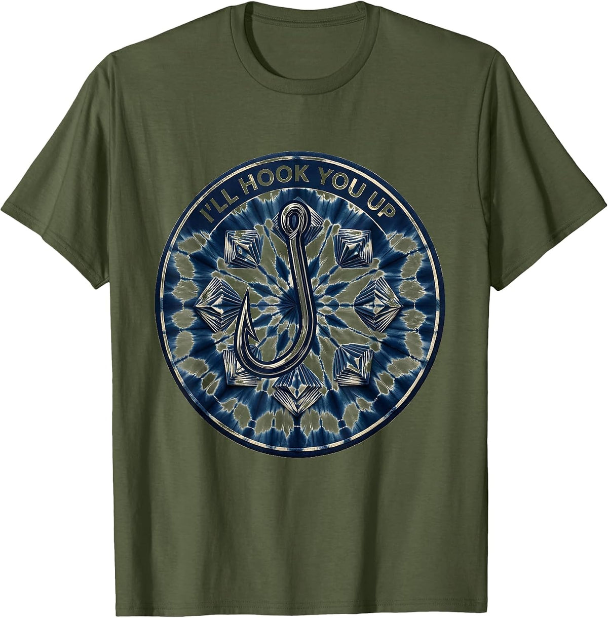 I Cant But I Know A Guy Hook You Up Design T-Shirt - Olive Green