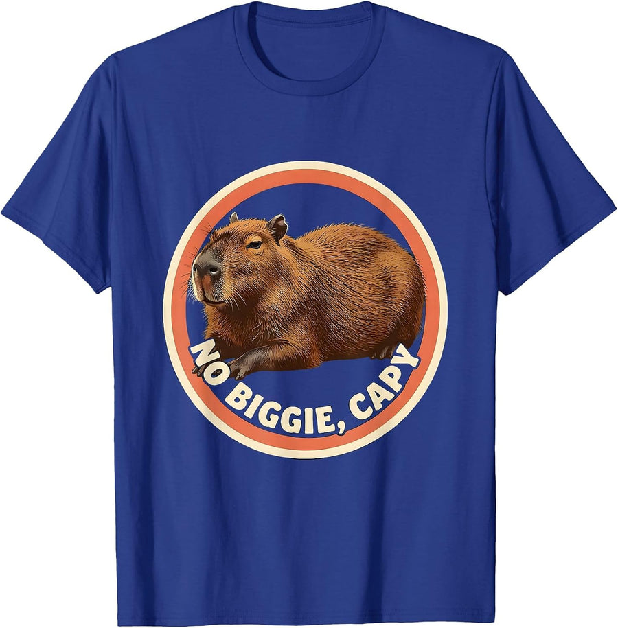 No Biggie Capy Funny Capybara Animal Meme Gamer Humor T-Shirt - Royal Blue