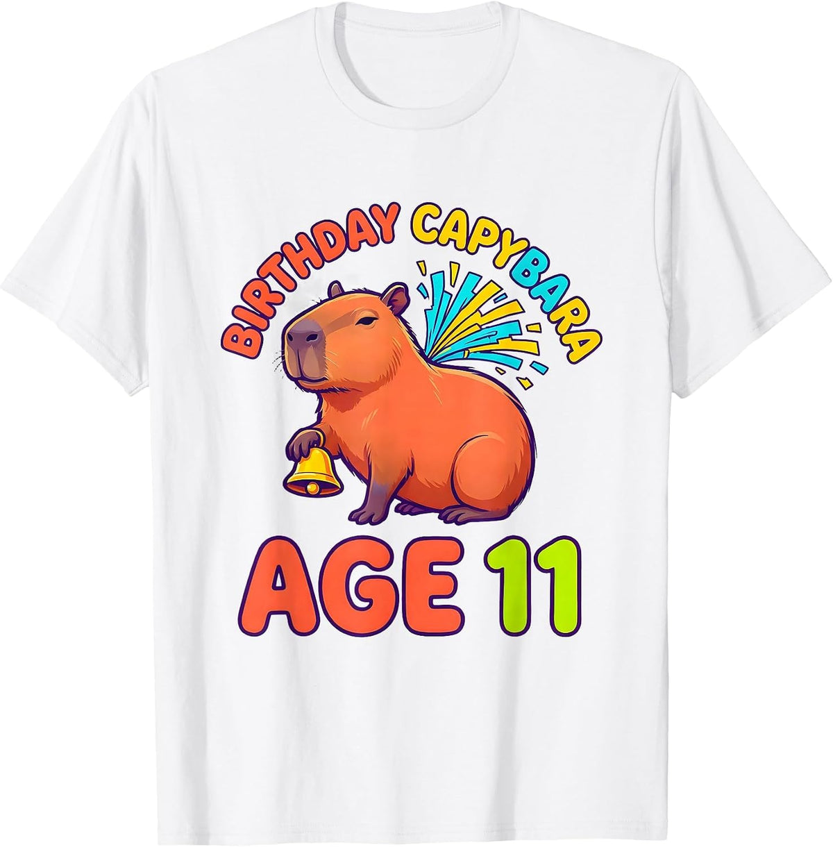 Men's Birthday Capybara Age 11 Funny Animal Lover Party T-Shirt - White
