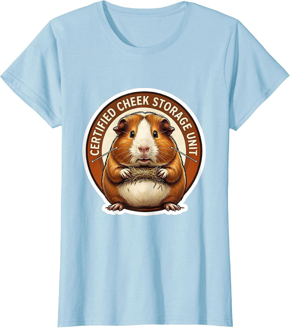 Certified Cheek Storage Unit Funny Guinea Pig Lover Cavy T-Shirt - Baby Blue