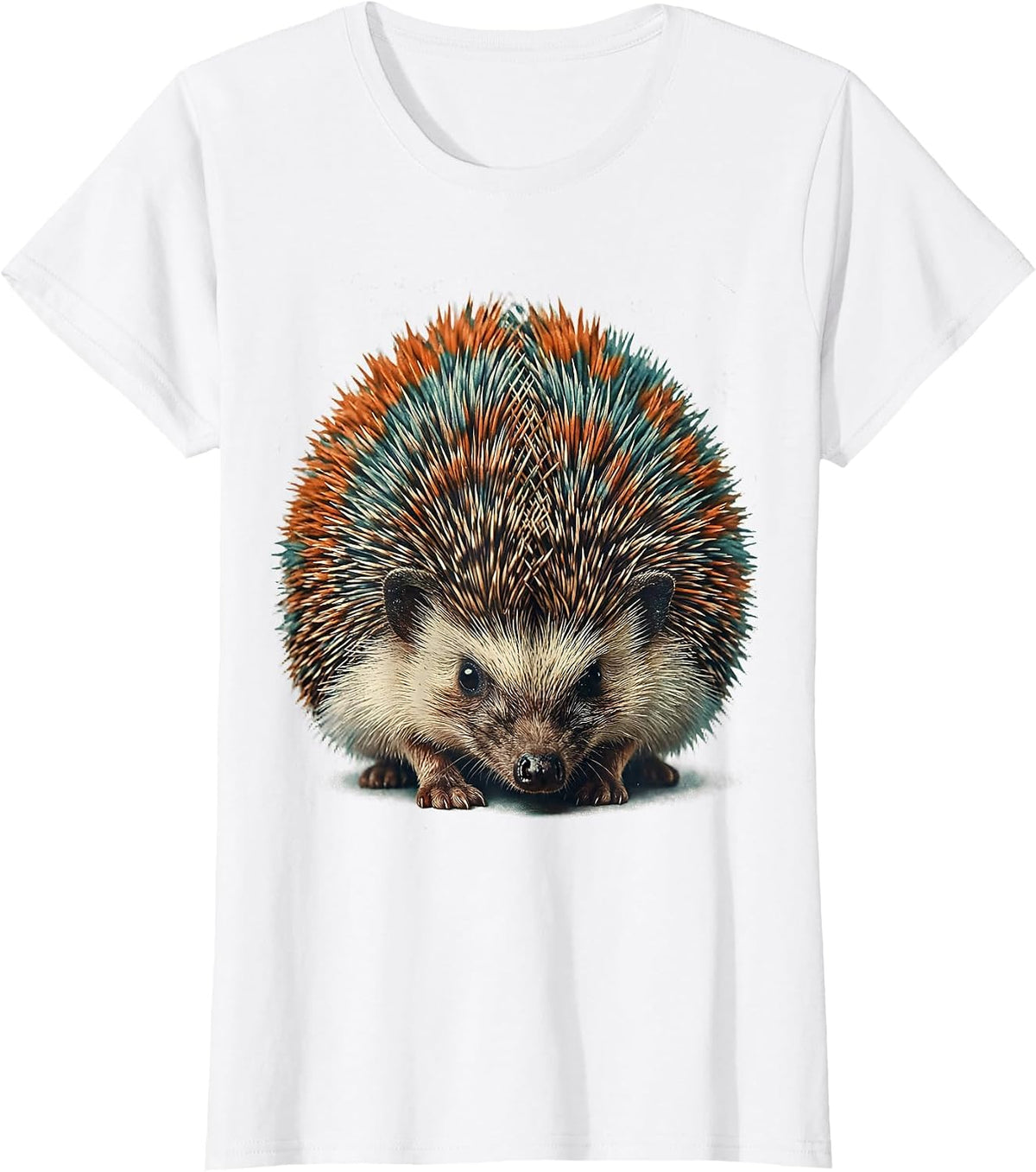 Tie Dye Hedgehog Swirl Quill Pattern Design T-Shirt - White