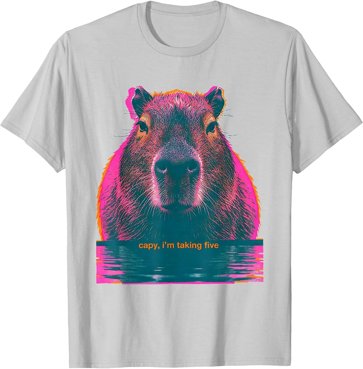 Men's capy, i'm taking five Funny Capybara Animal Lover Meme Humor T-Shirt - Silver Grey