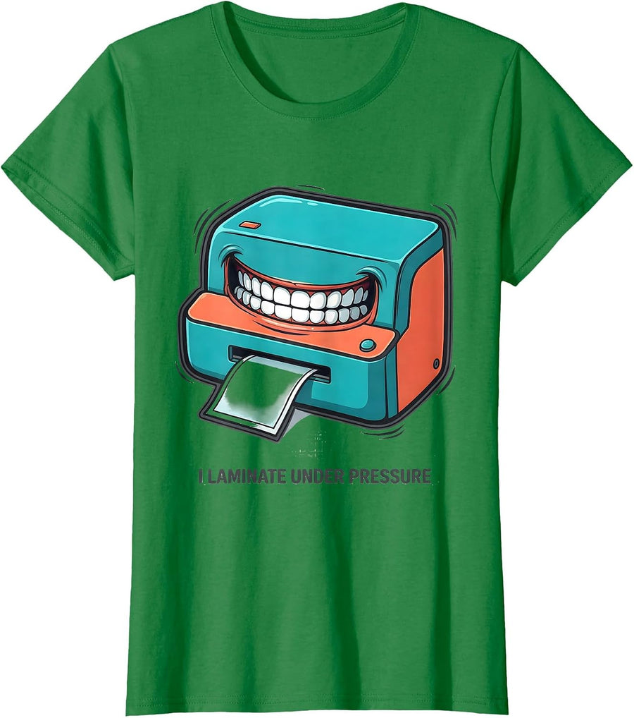 Women's I Laminate Under Pressure Funny Special Education Teacher T-Shirt - Kelly Green