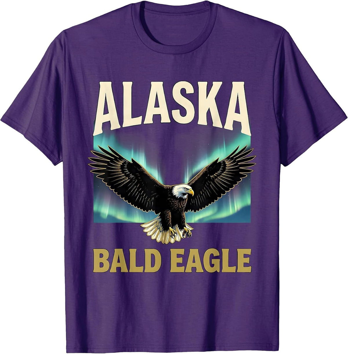 Alaska Bald Eagle Vintage State Pride Travel Souvenir T-Shirt - Purple