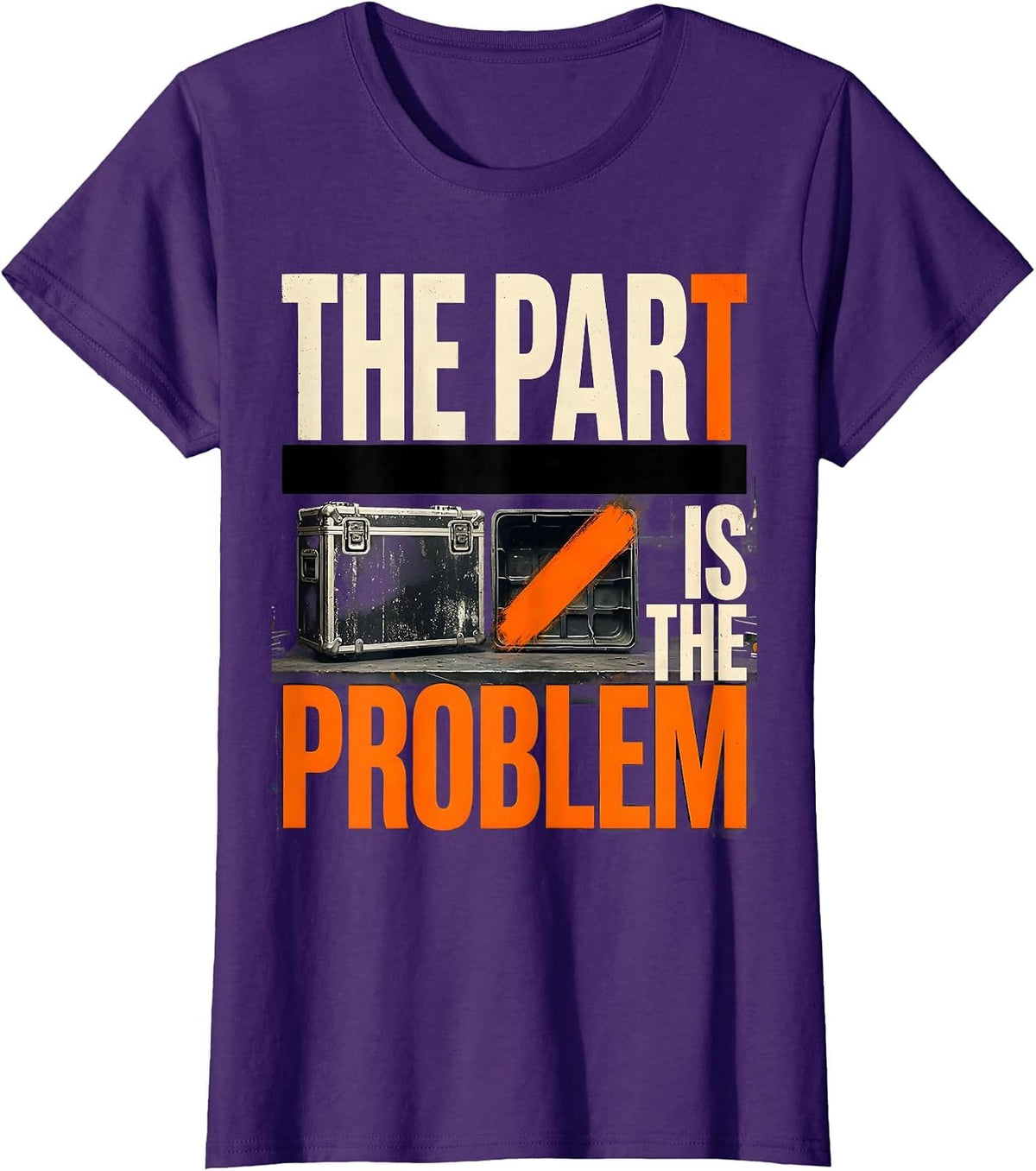 Women's The Part Is The Problem Brutalist Graphic Auto Mechanic Dad T-Shirt - Purple