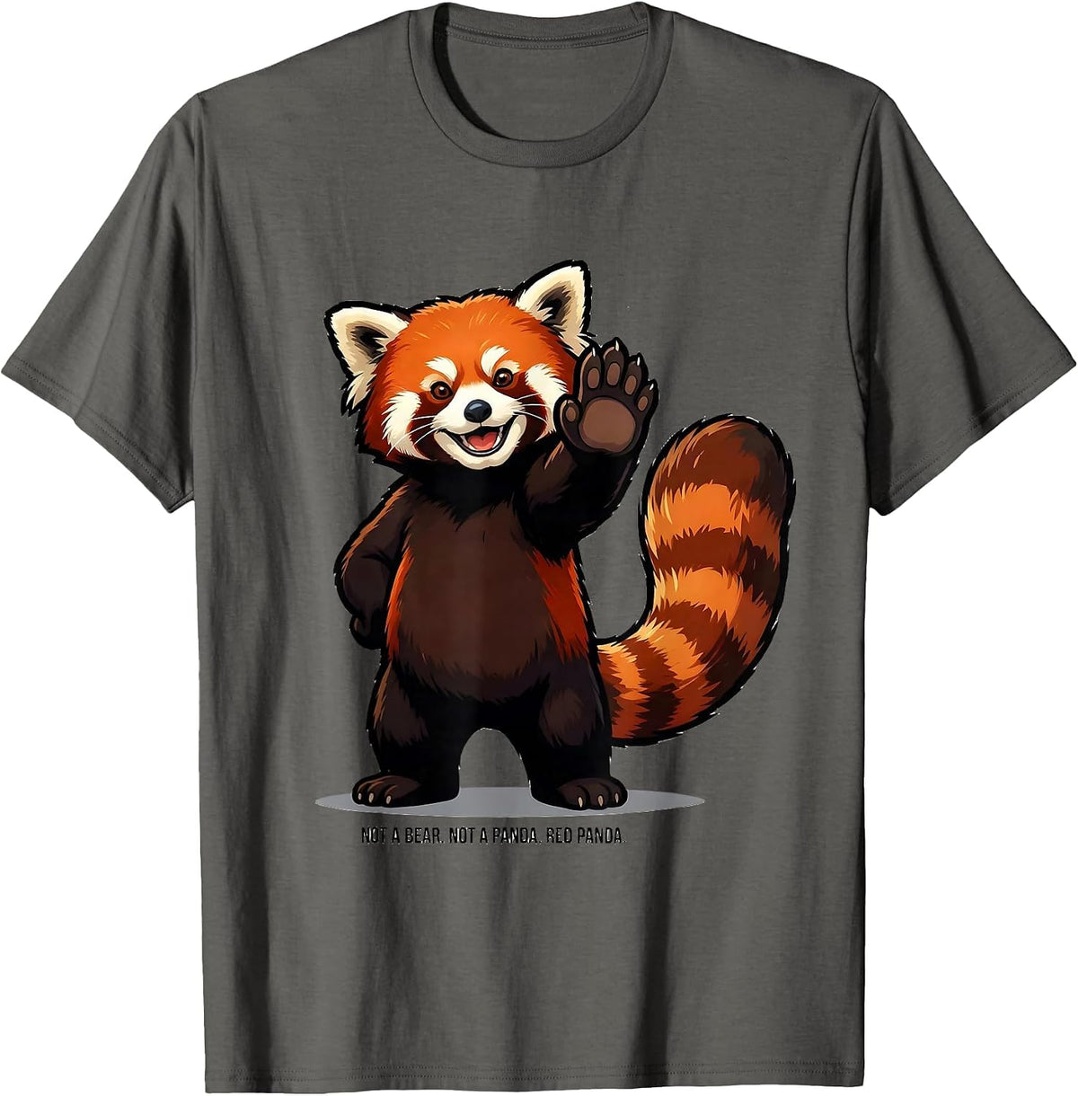 Not A Bear Not A Panda Red Panda Funny Animal Lover Gift T-Shirt - Asphalt Grey