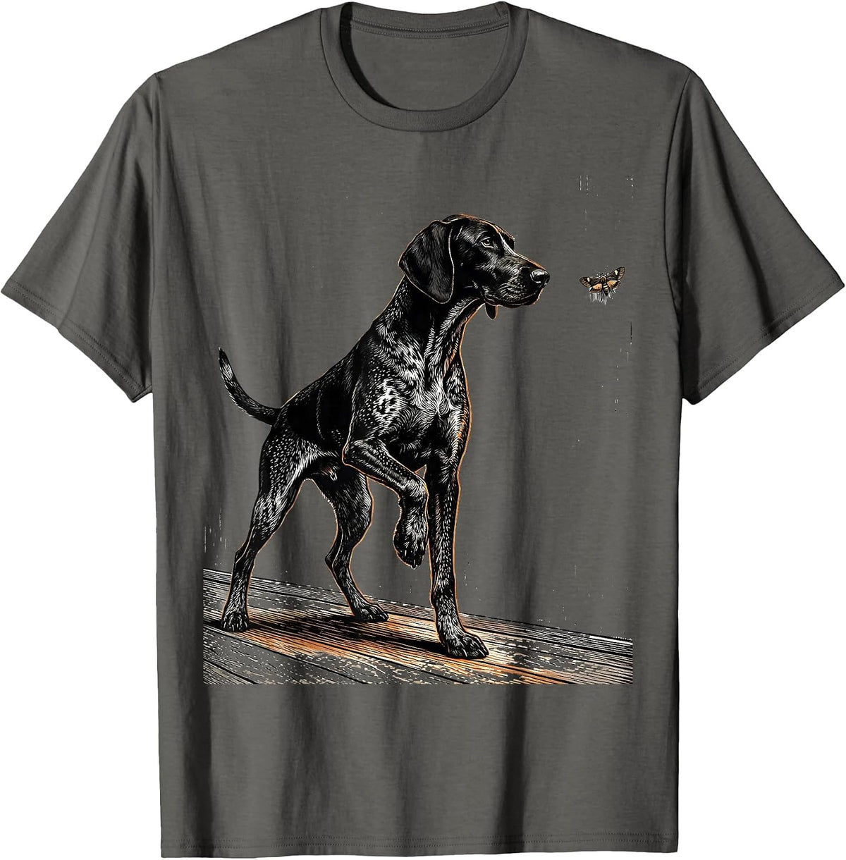 Men's German Shorthaired Pointer Hunting Dog Mom Gift T-Shirt - Asphalt Grey