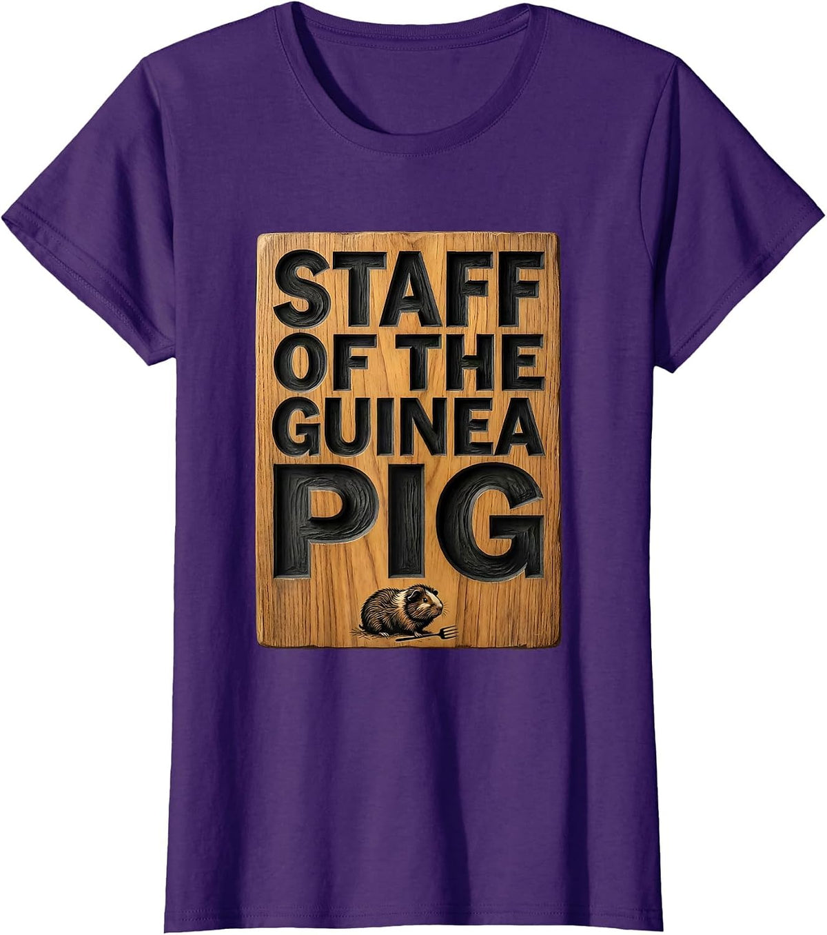 Women's Staff Of The Guinea Pig Funny Cavy Lover Gift T-Shirt - Purple