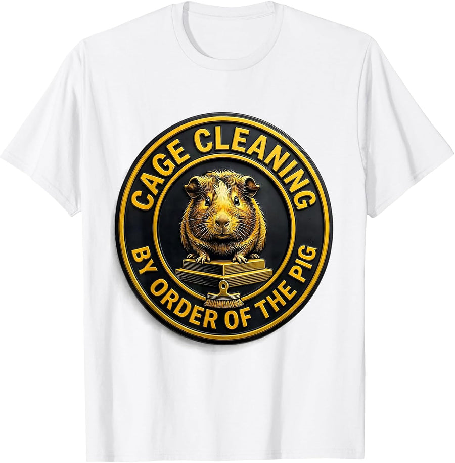 Men's Cage Cleaning By Order Of The Pig Cute Guinea Pig Lover T-Shirt - White