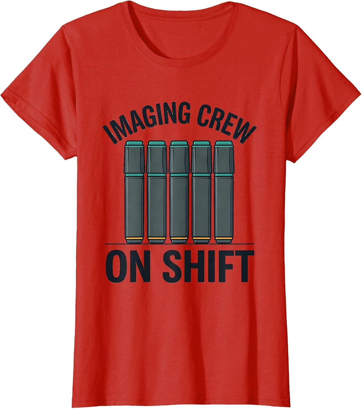 Women's Imaging Crew On Shift Funny Radiology Tech Appreciation Week T-Shirt - Red
