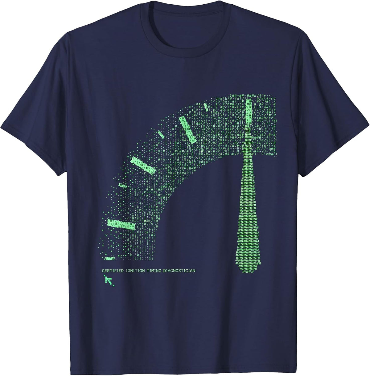 Certified Ignition Timing Diagnostician Funny Mechanic T-Shirt - Navy Blue