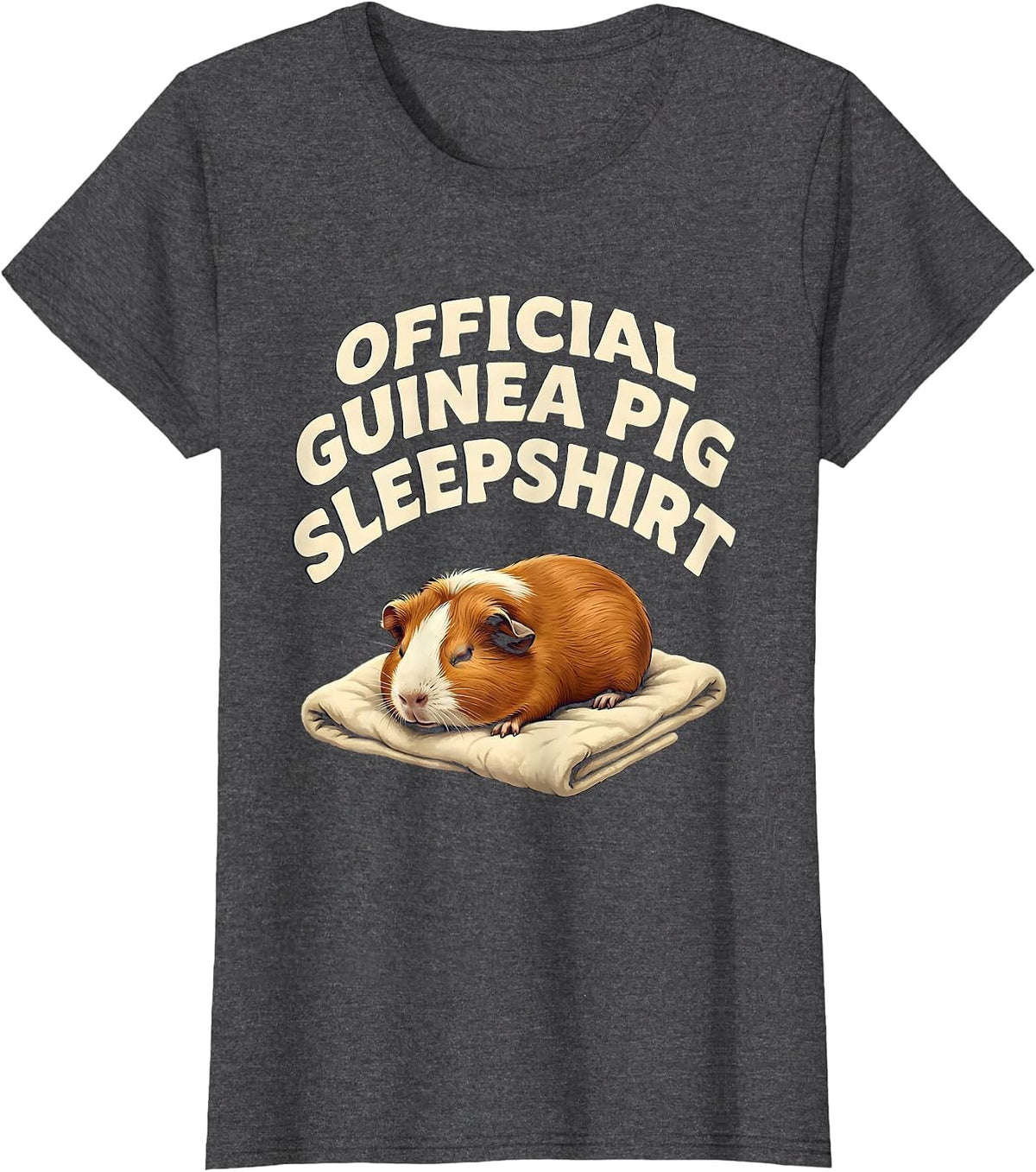Women's Official Guinea Pig Sleepshirt Funny Pet Lover Gift T-Shirt - Dark Heather Grey