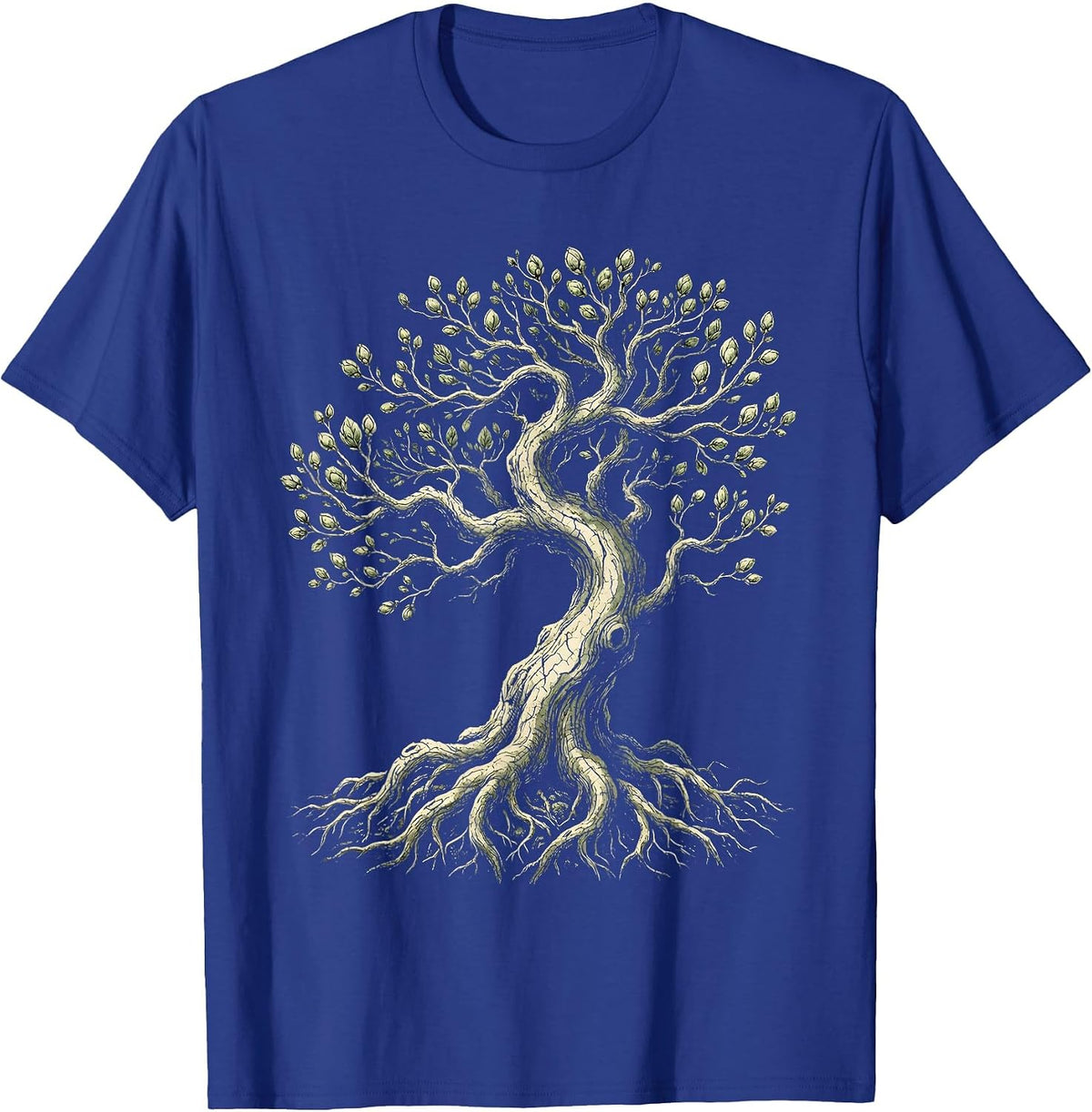 Men's Suicide Awareness Storm-Beaten Tree New Buds Design T-Shirt - Royal Blue