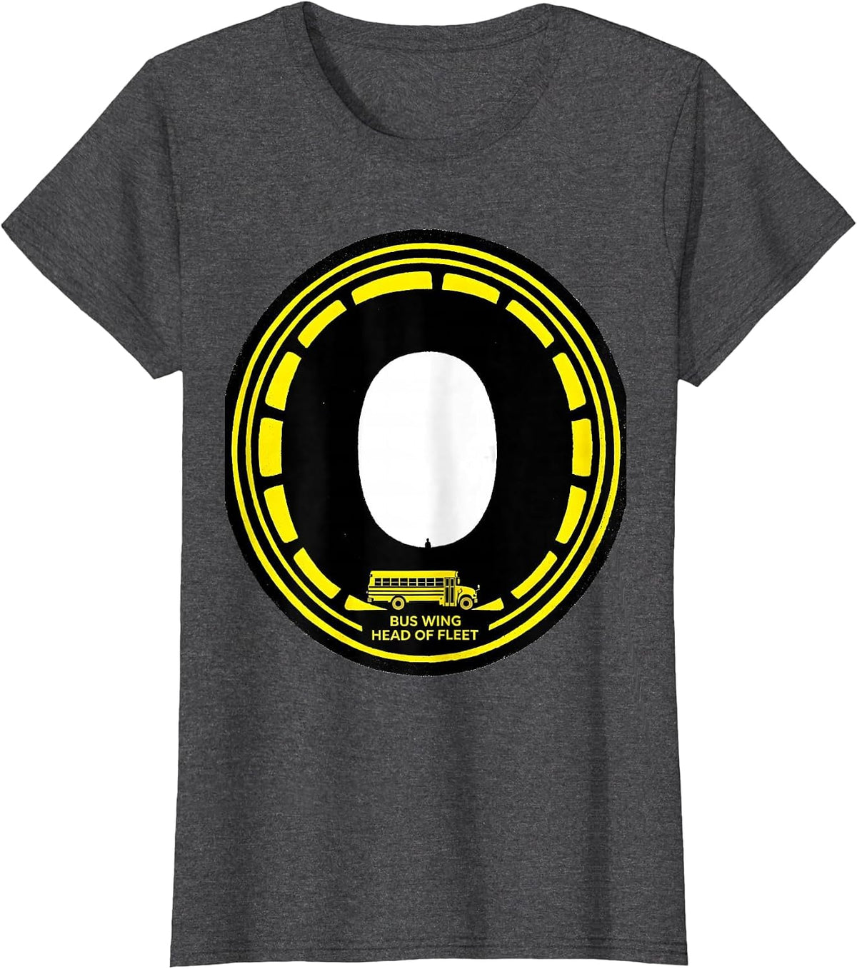 Women's Bus Wing Head Of Fleet Funny School Custodian Appreciation T-Shirt - Dark Heather Grey