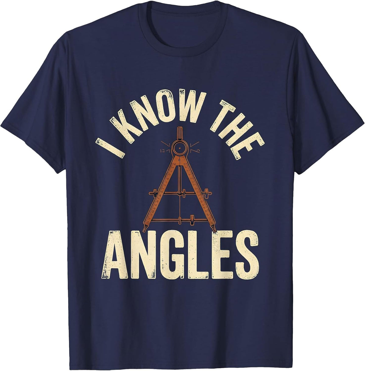 I Know The Angles Vintage Chiropractor Physical Therapist T-Shirt - Navy Blue