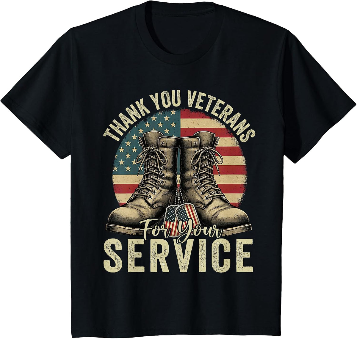 Thank You Veterans for Your Service Veterans Day Men Women T-Shirt - Black