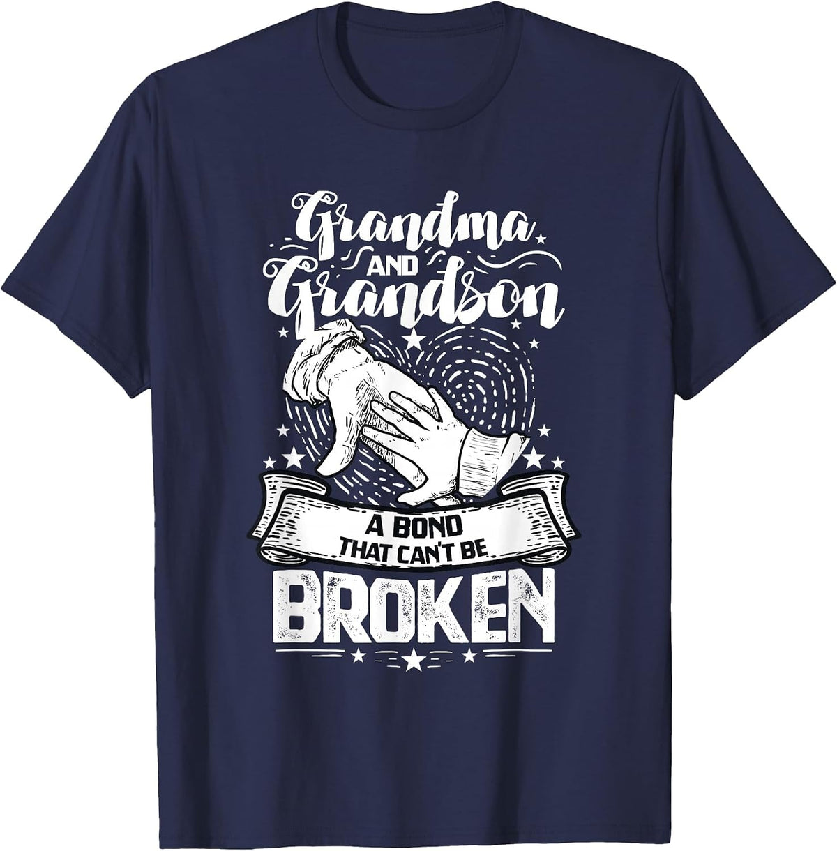 Grandma and Grandson A Bond that Can't Be Broken T-Shirt - Navy Blue