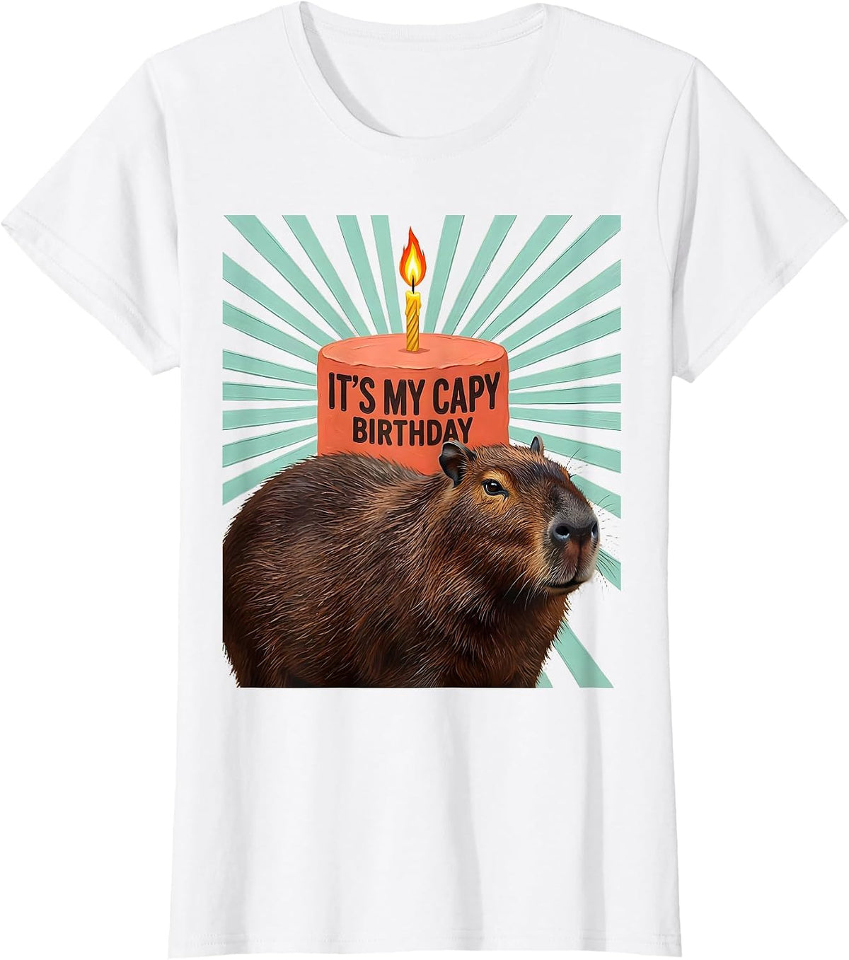 Women's It's My Capy Birthday Playful Kids Party Capybara Animal T-Shirt - White
