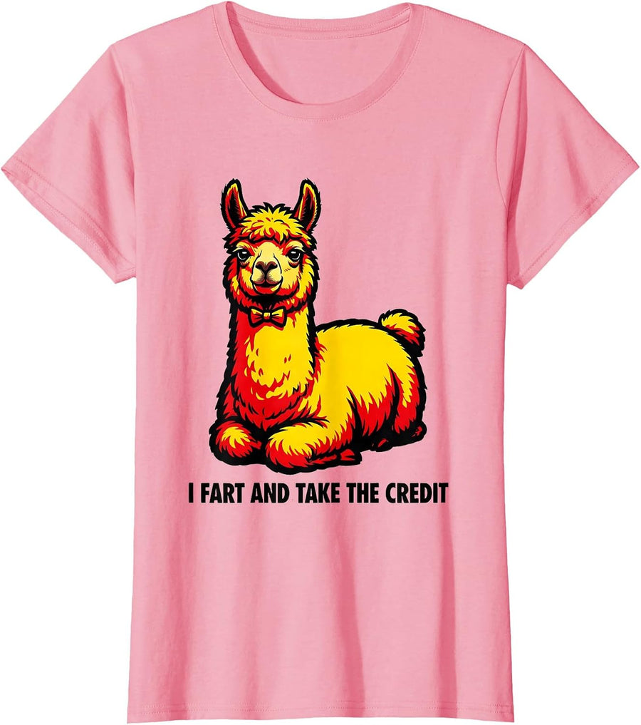 Women's I Fart And Take The Credit Funny Pop Art Sarcastic Humor T-Shirt - Pink