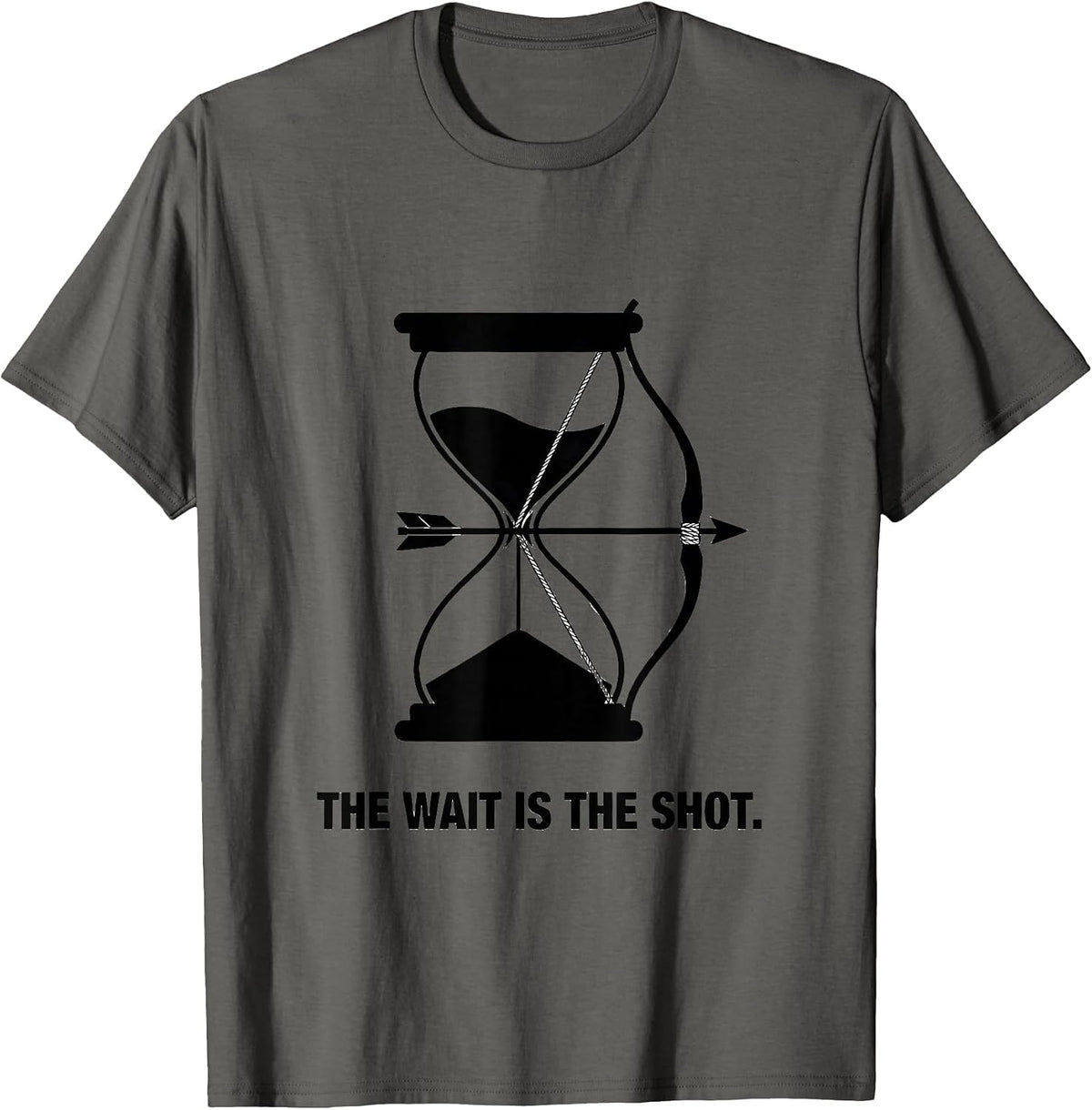 The Wait Is The Shot Archery Bowhunter Deer Hunting Pride T-Shirt - Asphalt Grey