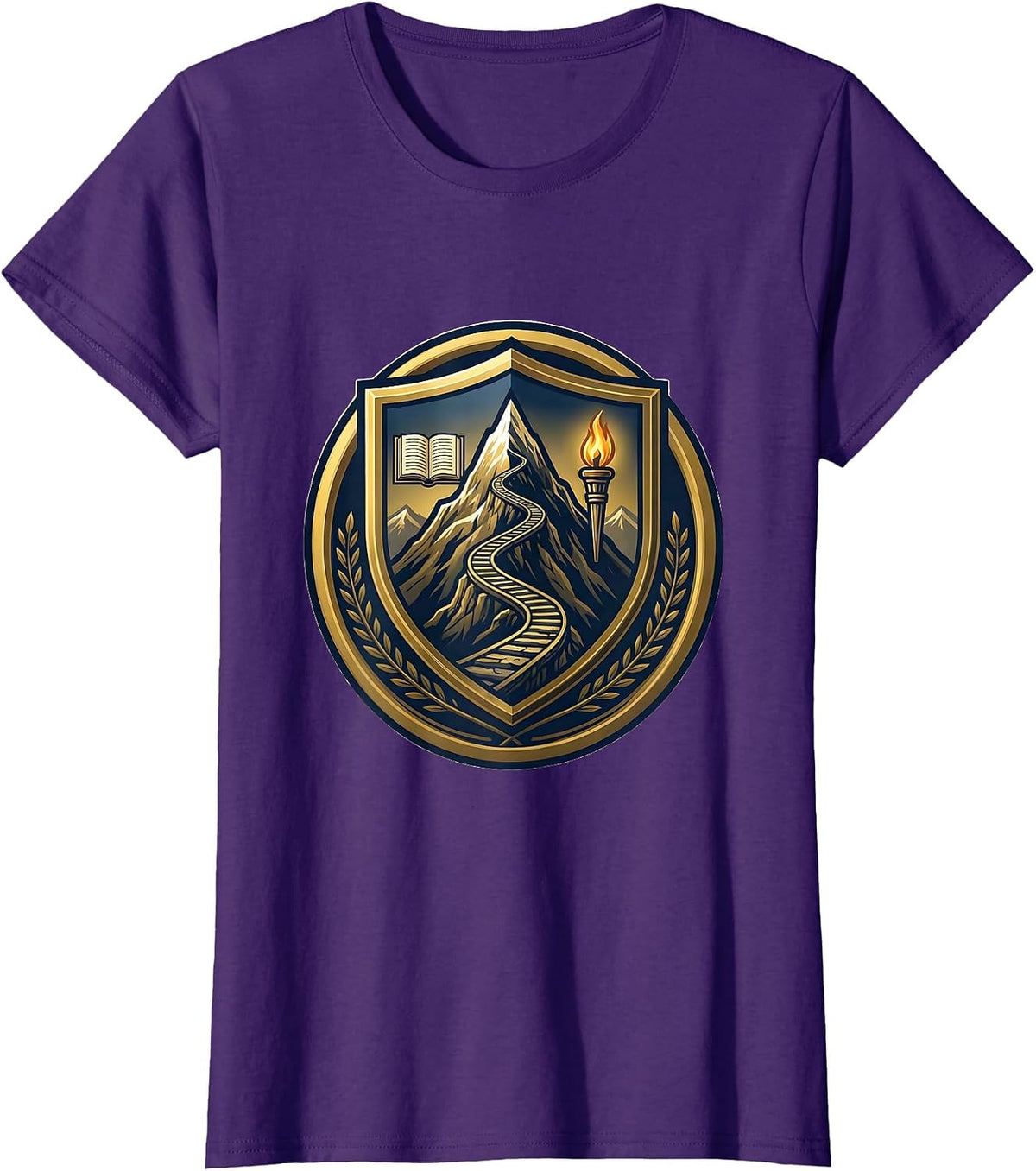 Women's Special Education Teacher Mountain Path Graphic T-Shirt - Purple