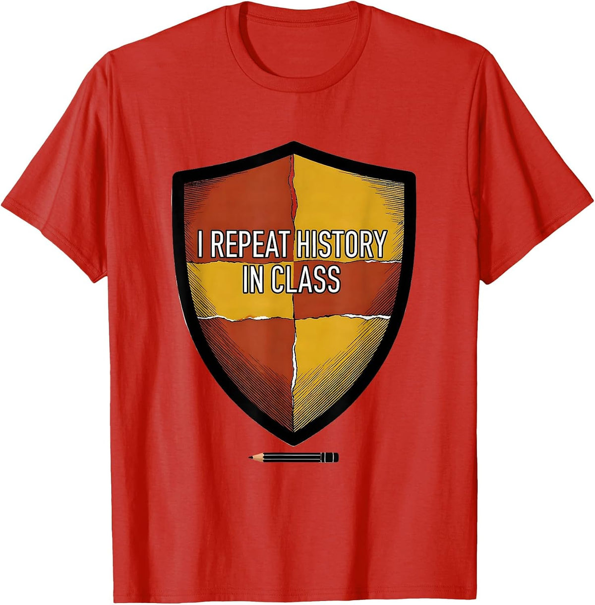 Men's I Repeat History In Class Funny History Teacher Back T-Shirt - Red