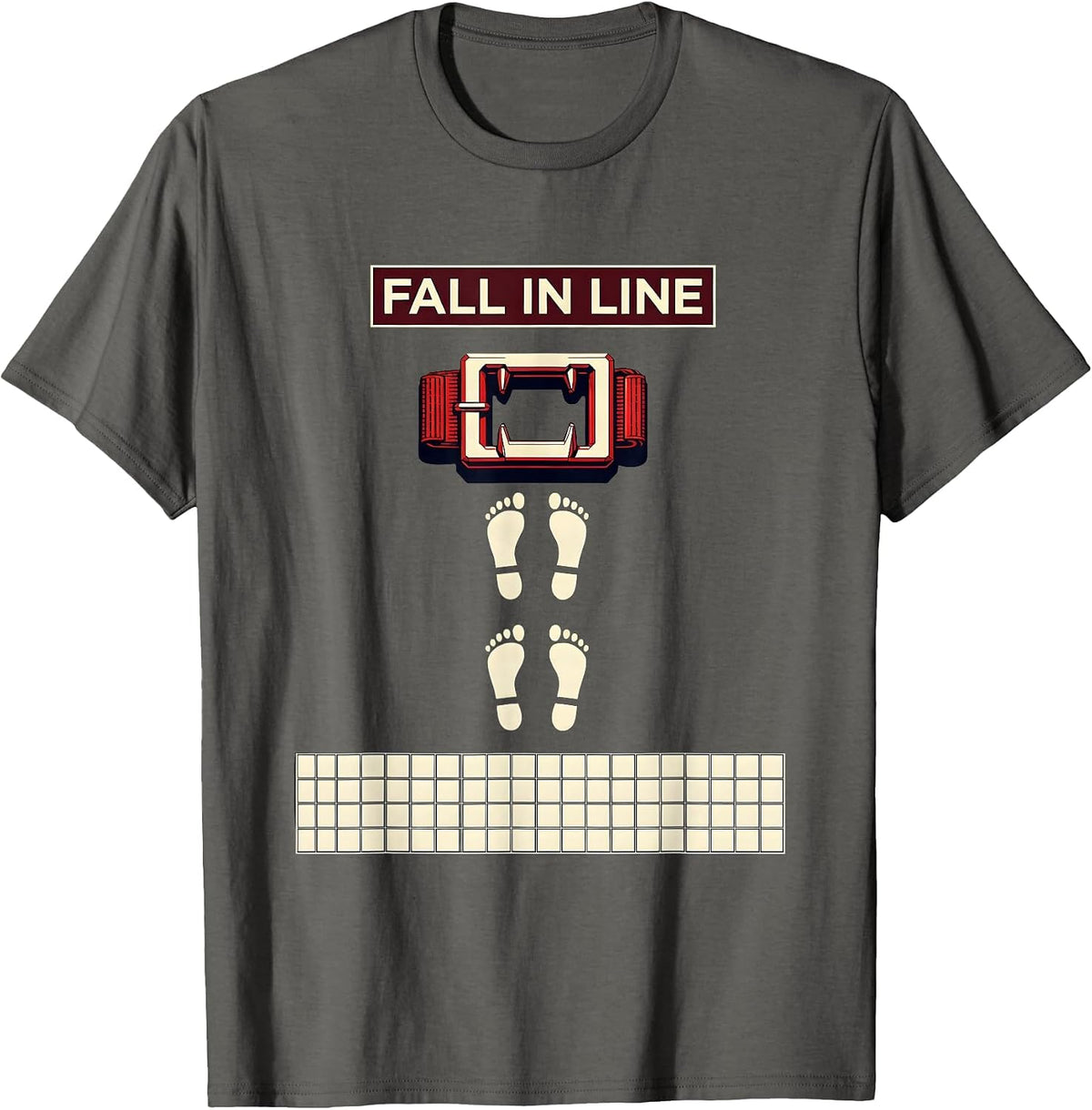 Fall In Line Geometric Physical Therapy PT OT Therapist T-Shirt - Asphalt Grey