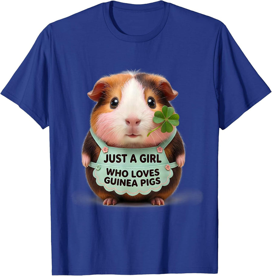 Just A Girl Who Loves Guinea Pigs Cute Kawaii Pet Lover Gift T-Shirt - Royal Blue