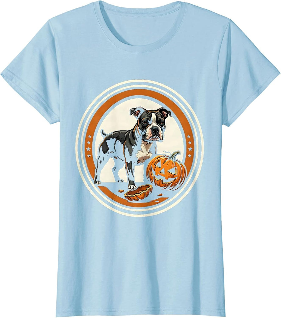 Women's Bull Terrier Halloween Costume Funny Dog Lover T-Shirt - Baby Blue