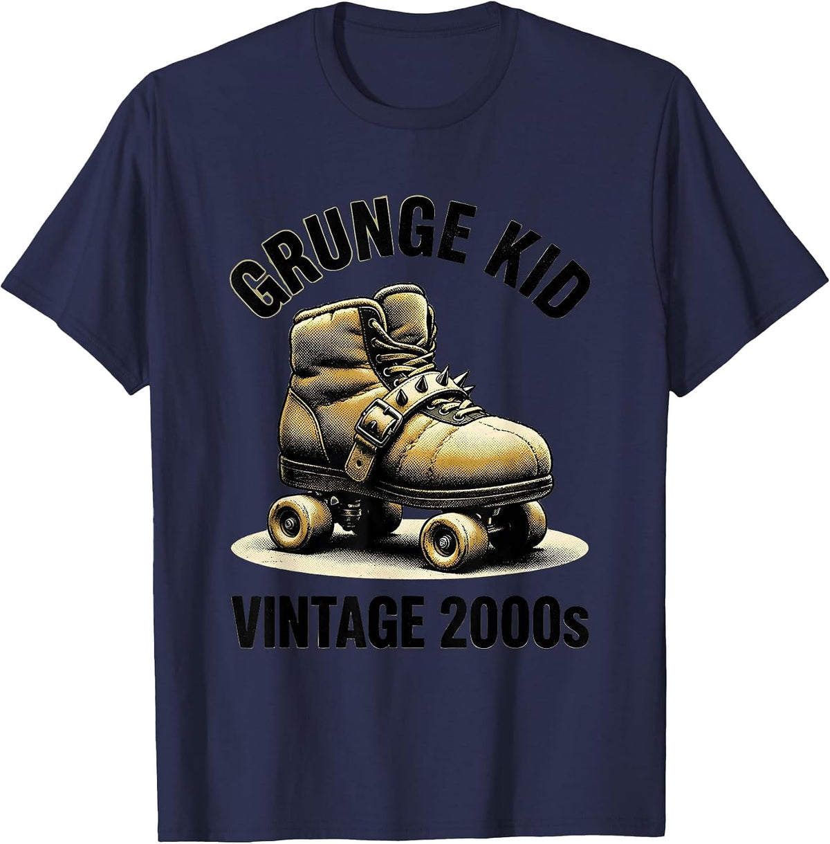 Grunge Kid Vintage 2000s Alt Grunge Y2K Streetwear T-Shirt - Navy Blue