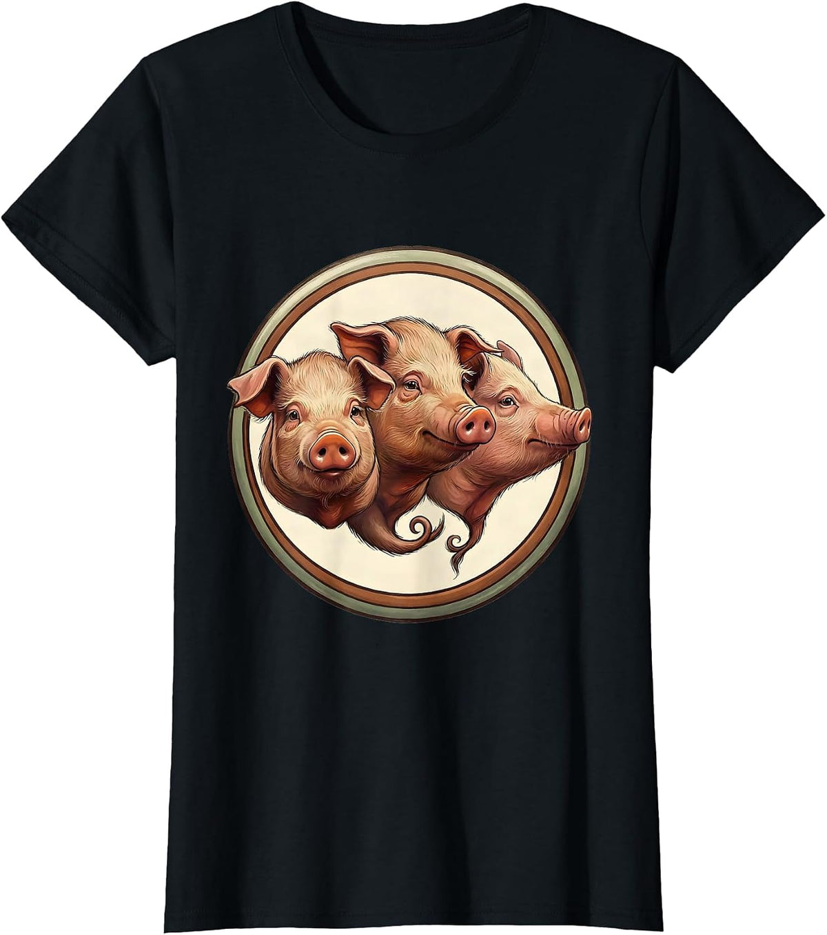 Sealed Pig Badge Guinea Pig Lover Funny Pet Humor T-Shirt - Black