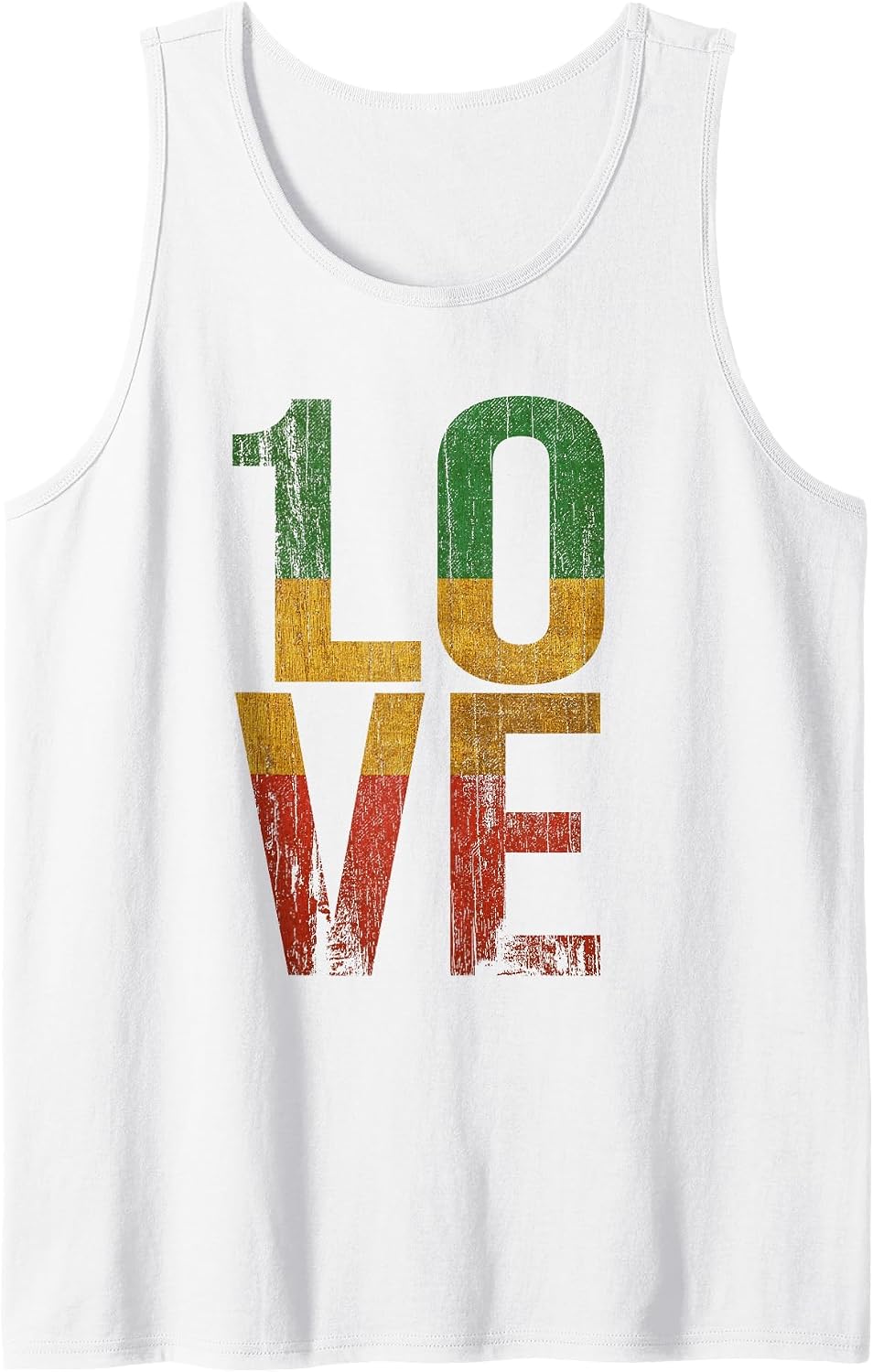 Roots Rock Reggae 1 Love Graphic Design Tank Top - White