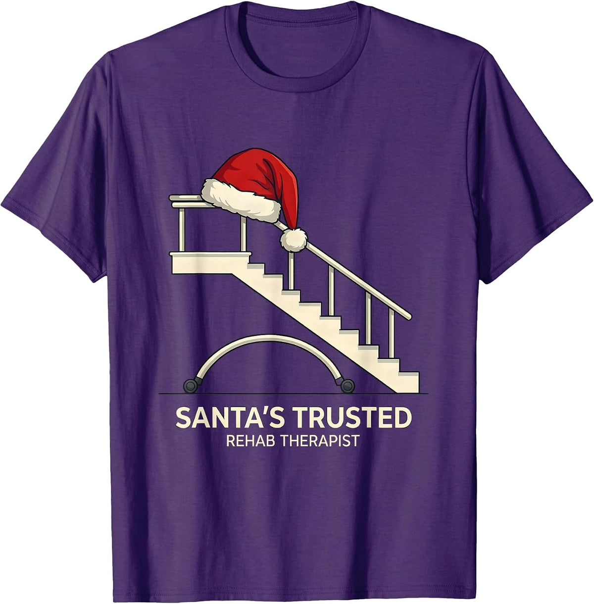 Men's Santa's Trusted Rehab Therapist Funny Physical Therapy T-Shirt - Purple