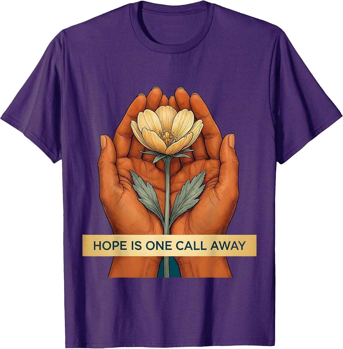 Hope Is One Call Away 988 Suicide Prevention T-Shirt - Purple