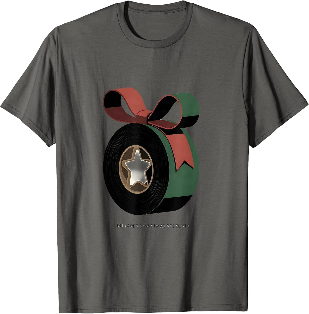 Men's RN Tapes Christmas Presents Funny Nurse Gift ICU ER Crew T-Shirt - Asphalt Grey