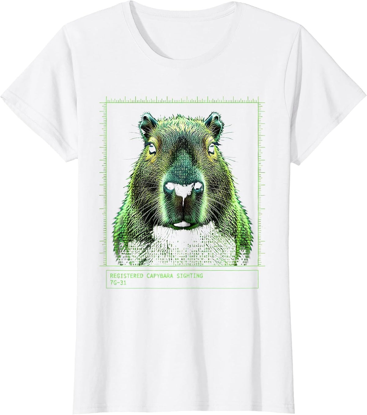 Registered Capybara Sighting 7G-31 Funny Capybara Meme Gamer T-Shirt - White