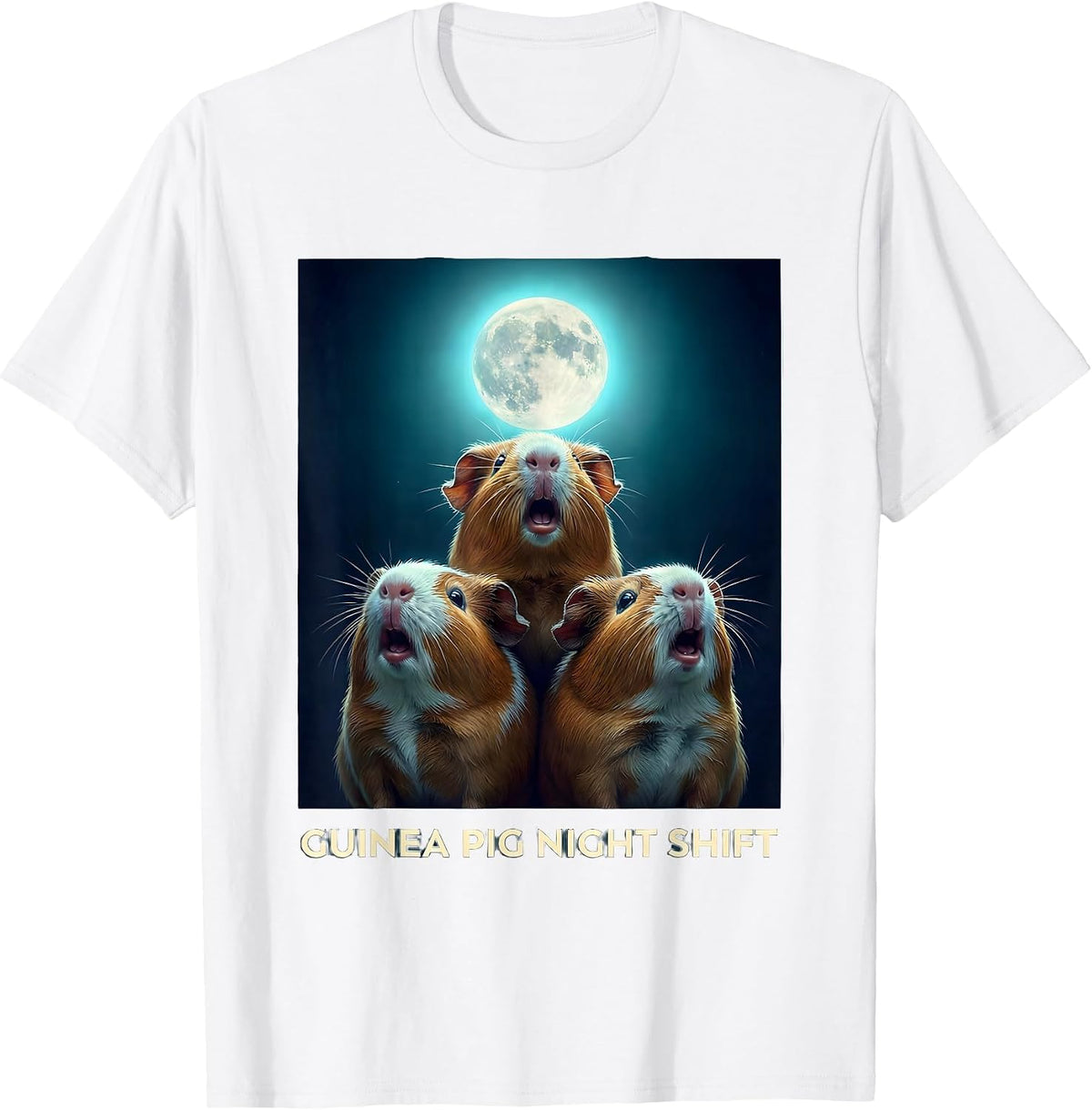 Men's Guinea Pig Night Shift Funny Pet Lover Meme Humor T-Shirt - White