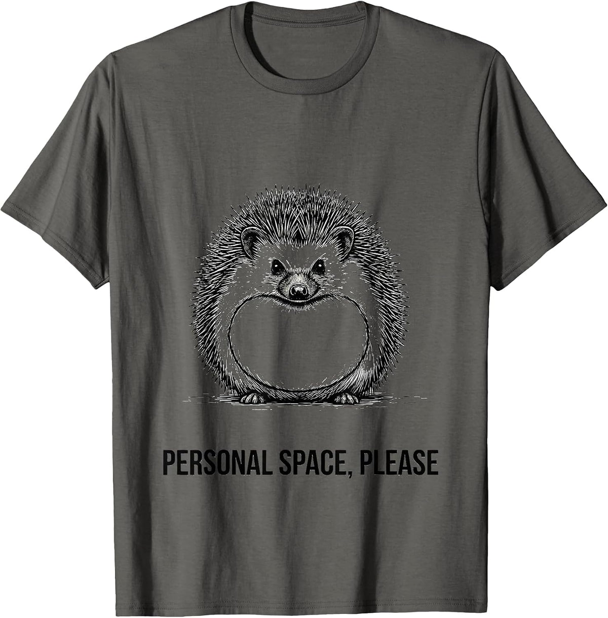 Men's Personal Space Please Funny Hedgehog Lover Gift for Kids T-Shirt - Asphalt Grey